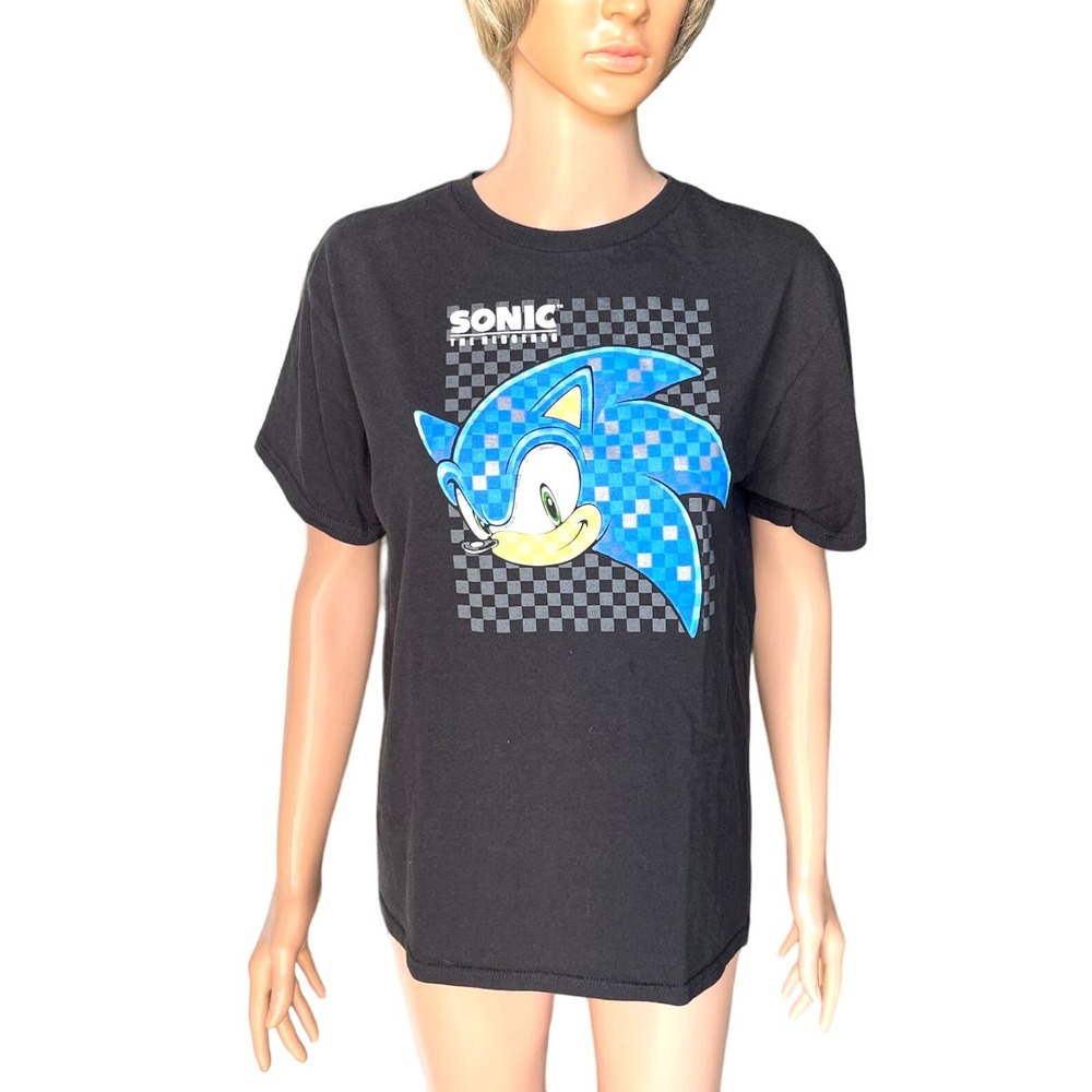 Sonic Black Tshirt unisex Youth Sz XL pre owned